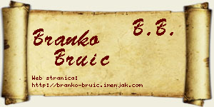 Branko Bruić vizit kartica